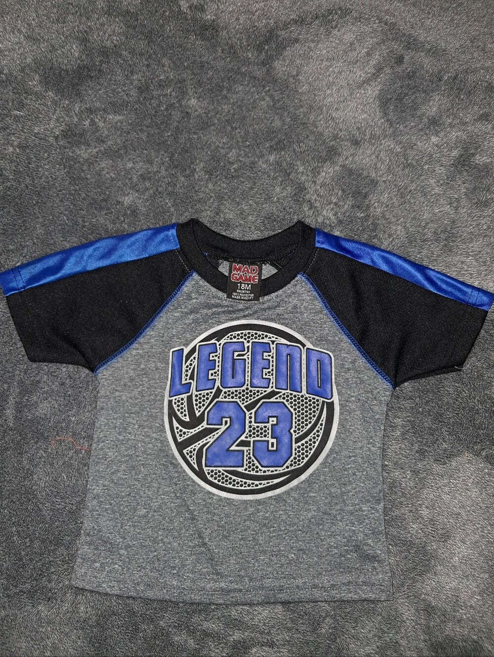 Kids 'Legend 23' Grey & Blue Shirt. 24M